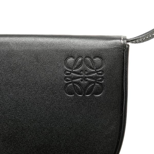 Pre-owned LOEWE Small Leather Heel Pouch Black