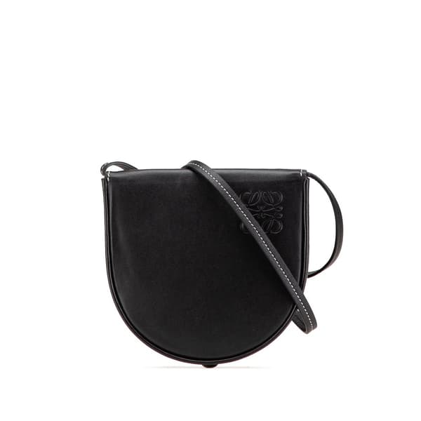 Pre-owned LOEWE Small Leather Heel Pouch Black