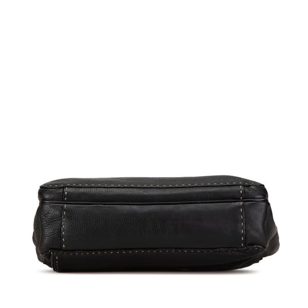 Pre-owned Fendi Leather Selleria Briefcase Black