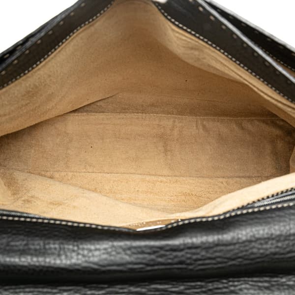 Pre-owned Fendi Leather Selleria Briefcase Black