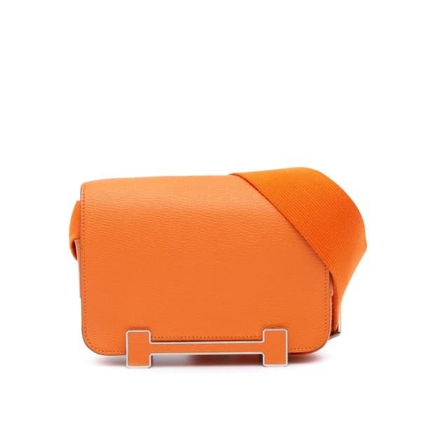 Pre-owned Hermès Chevre Mysore Geta Orange