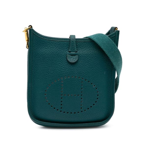 Pre-owned Hermès Clemence Evelyne III TPM Blue