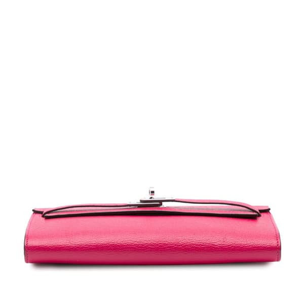 Pre-owned Hermès Chevre Mysore Kelly To Go Wallet Pink