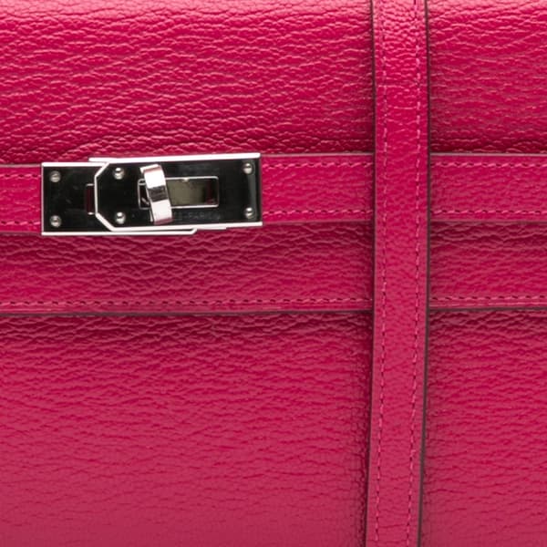 Pre-owned Hermès Chevre Mysore Kelly To Go Wallet Pink
