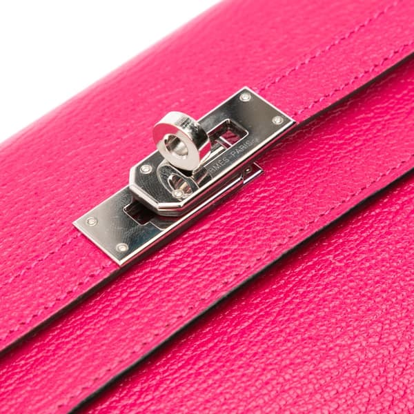 Pre-owned Hermès Chevre Mysore Kelly To Go Wallet Pink