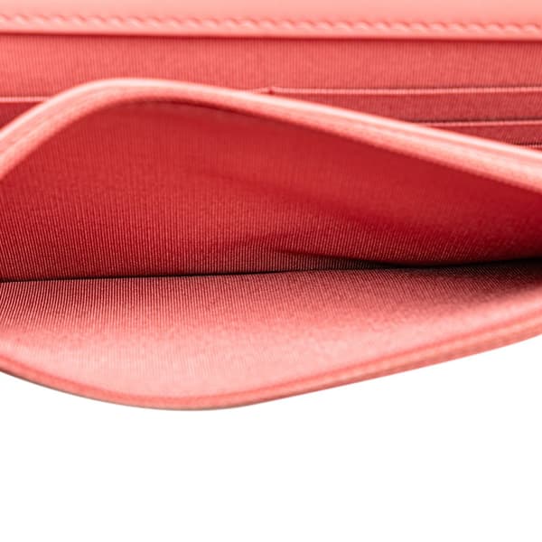 Pre-owned Chanel CC Caviar Camellia Wallet On Chain Pink