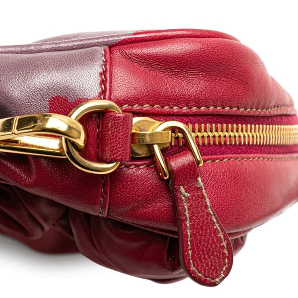 Pre-owned Prada Nappa Rosette Crossbody Red