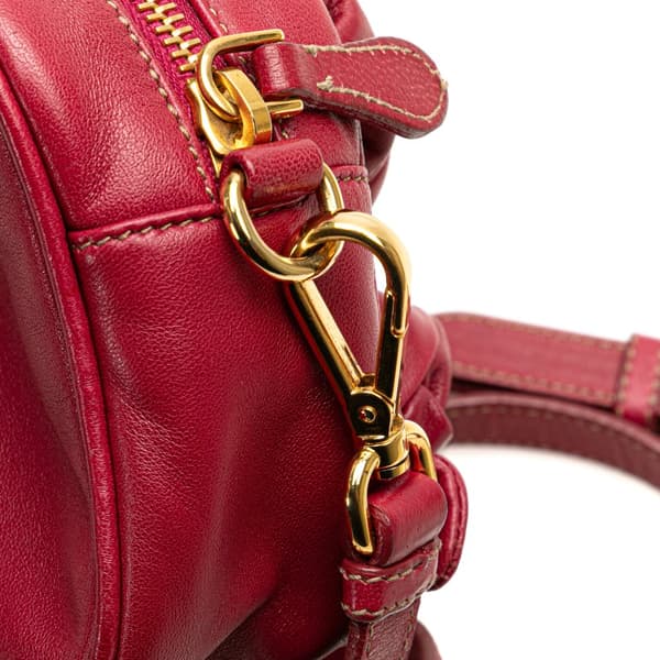 Pre-owned Prada Nappa Rosette Crossbody Red