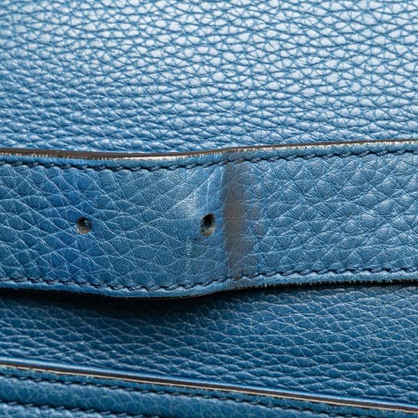 Pre-owned Gucci Pebbled Calfskin Soho Messenger Bag Blue
