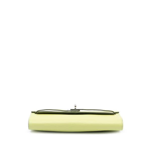Pre-owned Hermès Chevre Mysore Kelly To Go Wallet Green