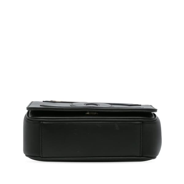 Pre-owned Chanel Lambskin CC Mania Flap Black