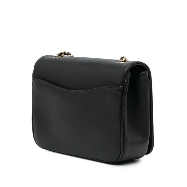 Pre-owned Chanel Lambskin CC Mania Flap Black