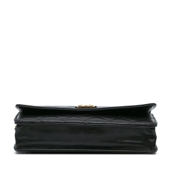 Pre-owned Chanel Lambskin Boy Wallet On Chain Black