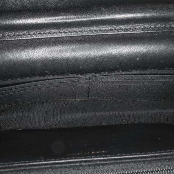 Pre-owned Chanel Lambskin Boy Wallet On Chain Black