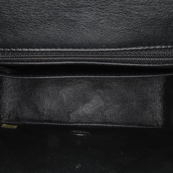 Pre-owned Chanel Mini Square Classic Patent Single Flap Black