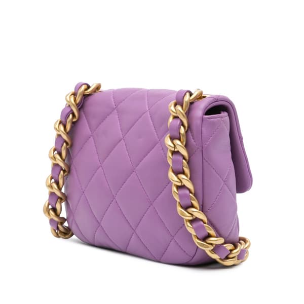 Pre-owned Chanel Mini Quilted Lambskin Candy Chain Flap Purple