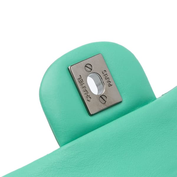 Pre-owned Chanel Extra Mini Rectangular Classic Patent Single Flap Green