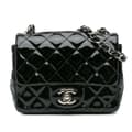 Pikkukuva 1 / 10: Pre-owned Chanel Mini Square Classic Patent Single Flap Black