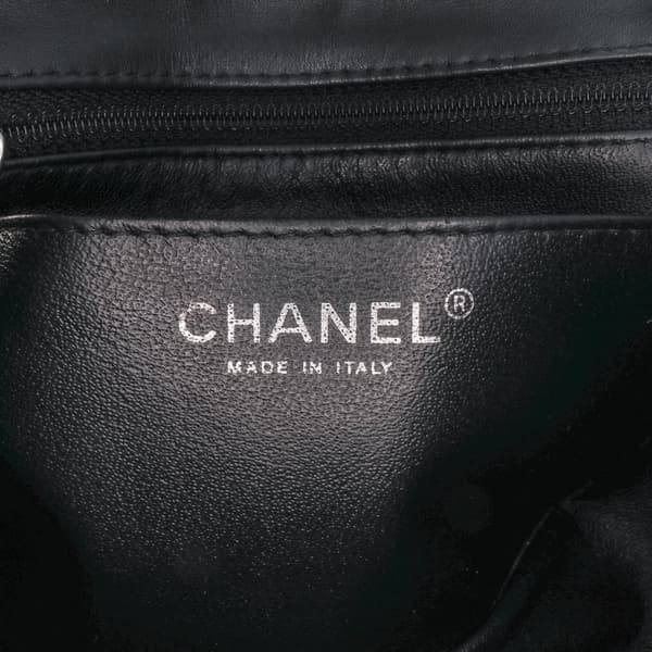 Pre-owned Chanel Mini Square Classic Patent Single Flap Black