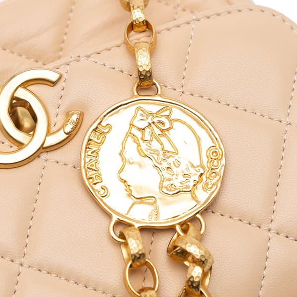 Pre-owned Chanel Small Quilted Lambskin CC Coin Flap Brown