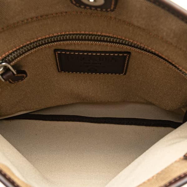 Pre-owned Prada Canvas Canapa Logo Crossbody Brown