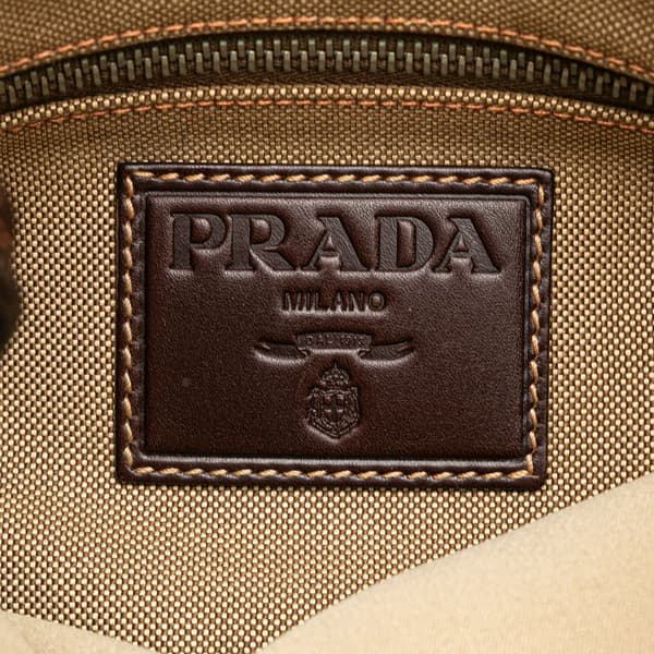 Pre-owned Prada Canvas Canapa Logo Crossbody Brown