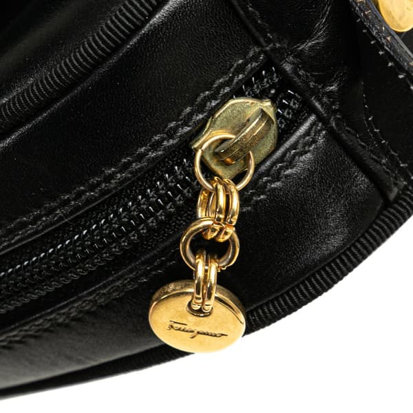 Pre-owned Ferragamo Vara Calfskin Crossbody Black