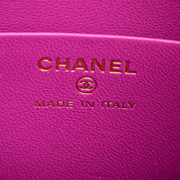 Pre-owned Chanel CC Tweed Houndstooth Clutch On Chain Pink