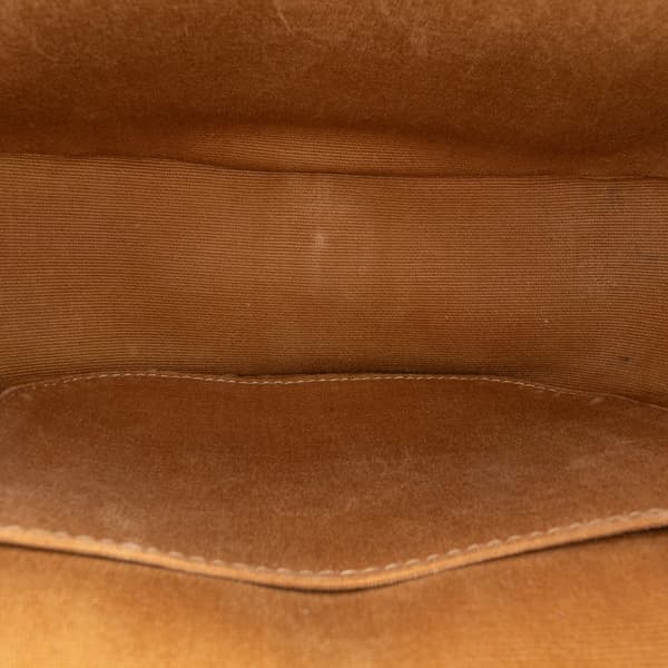 Pre-owned Celine Medium Triomphe Coated Canvas Folco Crossbody Brown