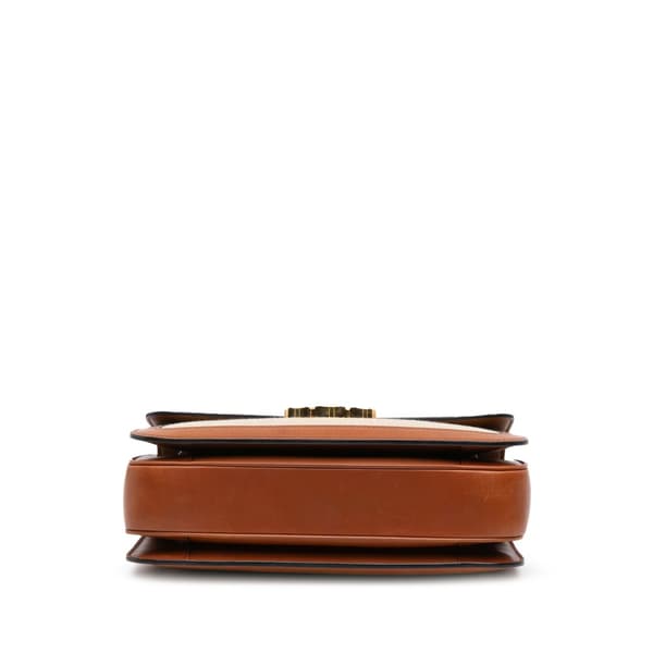 Pre-owned Celine Teen Canvas Triomphe Crossbody Brown