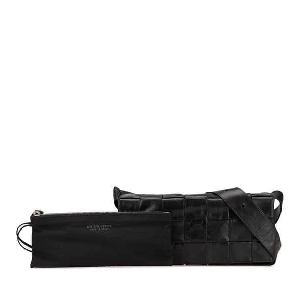 Pre-owned Bottega Veneta Stretch Nappa Intrecciato Cassette Crossbody Black