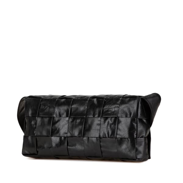 Pre-owned Bottega Veneta Stretch Nappa Intrecciato Cassette Crossbody Black