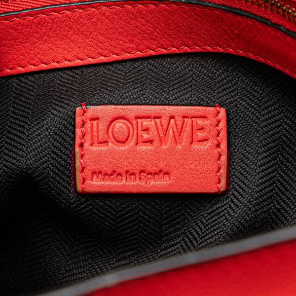 Pre-owned LOEWE Leather Flamenco Knot Whipstitch Crossbody Red