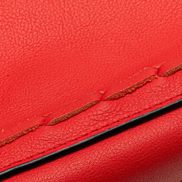 Pre-owned LOEWE Leather Flamenco Knot Whipstitch Crossbody Red