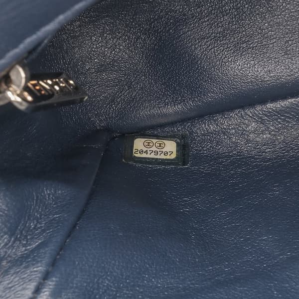 Pre-owned Chanel Mini Rectangular Classic Patent Single Flap Blue