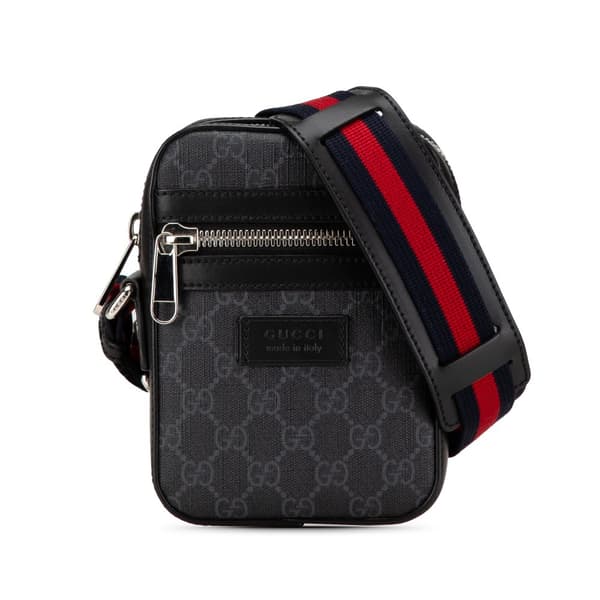 Pre-owned Gucci GG Supreme Web Crossbody Black