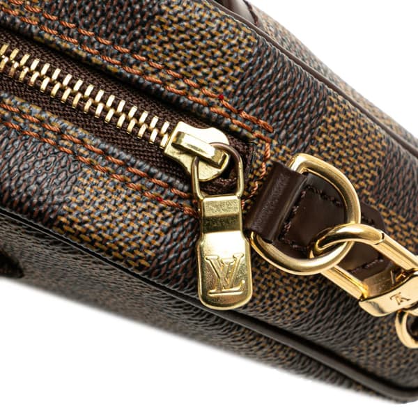 Pre-owned Louis Vuitton Damier Ebene Ipanema Pochette Brown