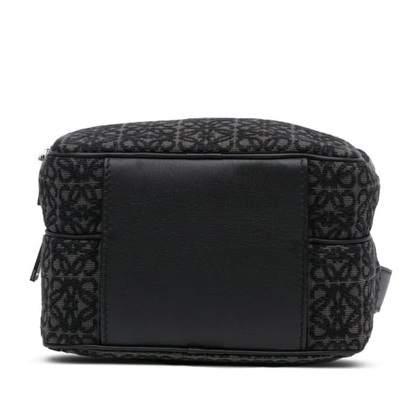 Pre-owned LOEWE Mini Anagram Canvas Logo Camera Bag Black