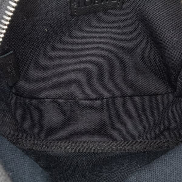 Pre-owned LOEWE Mini Anagram Canvas Logo Camera Bag Black