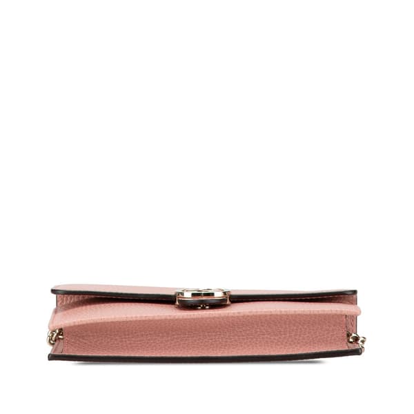 Pre-owned Gucci Interlocking G Dollar Wallet on Chain Pink