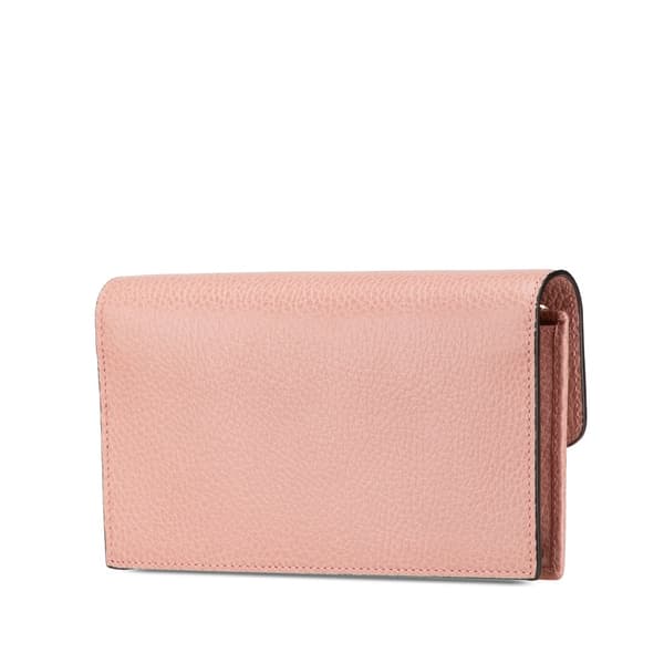 Pre-owned Gucci Interlocking G Dollar Wallet on Chain Pink