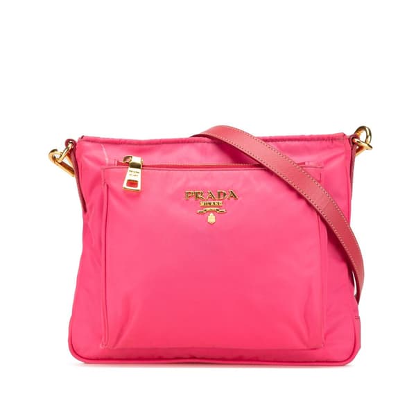 Pre-owned Prada Tessuto Zip Top Crossbody Pink