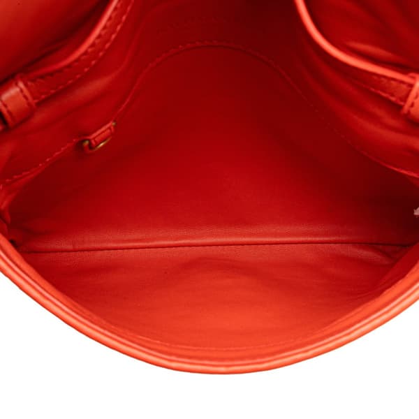 Pre-owned Bottega Veneta Nappa Intrecciato Flap Crossbody Orange