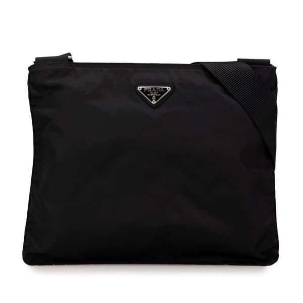 Pre-owned Prada Tessuto Zip Top Crossbody Black