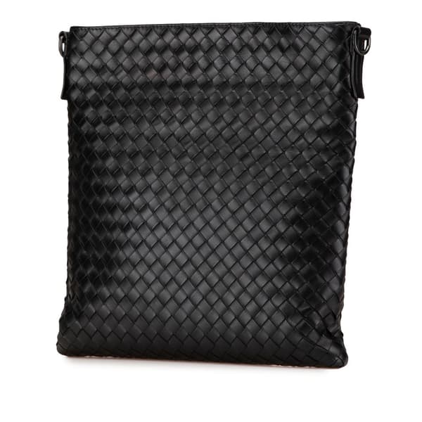 Pre-owned Bottega Veneta Leather Intrecciato Crossbody Black