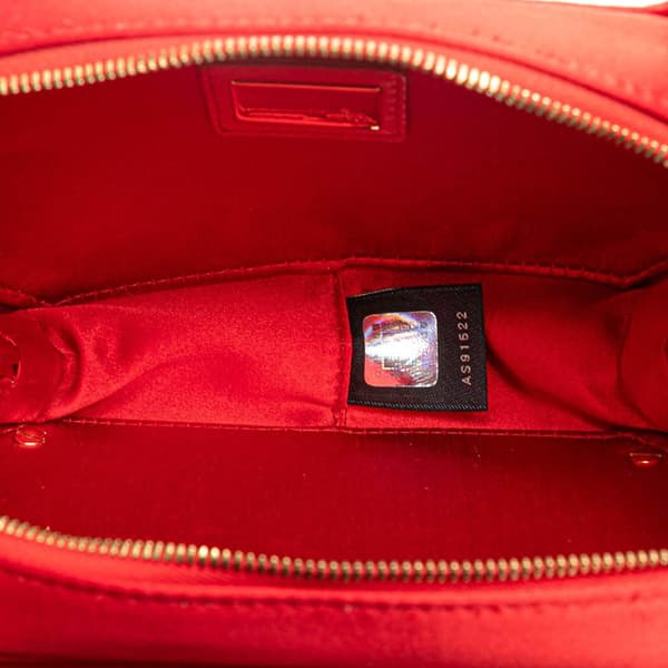 Pre-owned Fendi Mini FF PVC Satin Tassel Crossbody Red