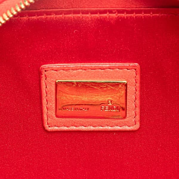 Pre-owned Fendi Mini FF PVC Satin Tassel Crossbody Red