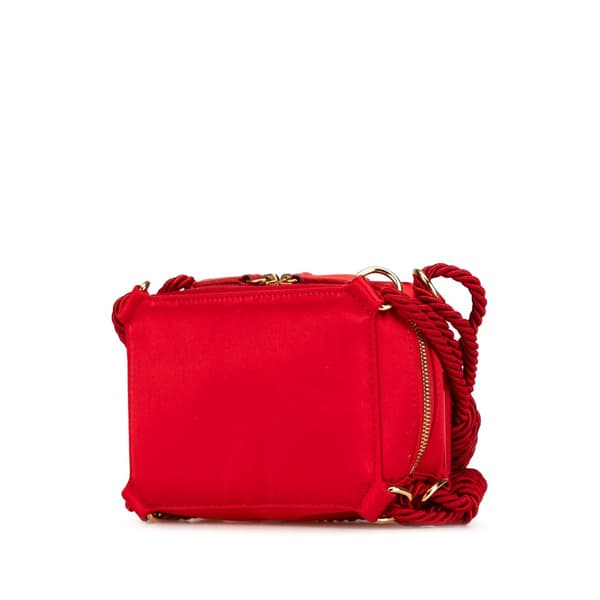Pre-owned Fendi Mini FF PVC Satin Tassel Crossbody Red