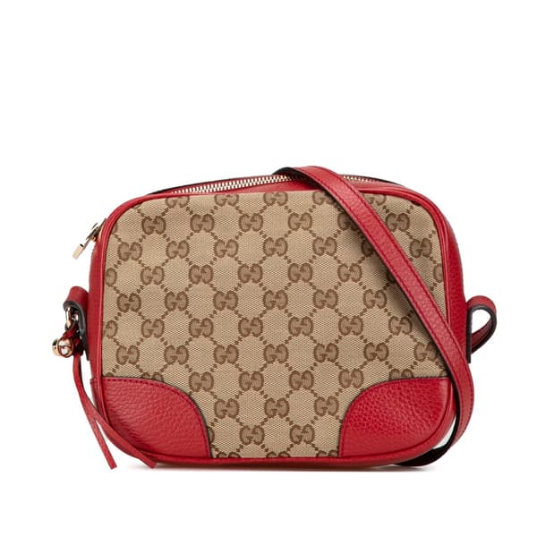 Pre-owned Gucci GG Canvas Bree Crossbody Brown