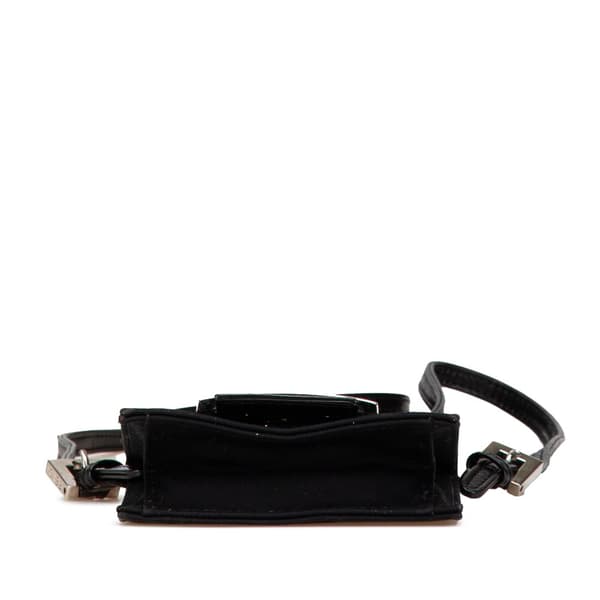 Pre-owned Fendi Mini Nylon FF Lock Crossbody Black